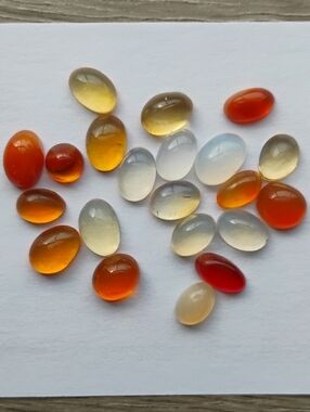 Mexican Jelly Opals Cabs Polished Dome Top Flat Backs Various Sizes 45.1 Carats